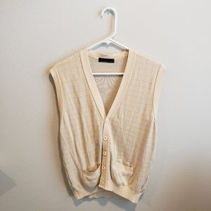 American Apparel Grid Vest in Cream - Made in USA